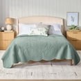 thumbnail image 4 of Better Homes & Gardens Paisley Medallion Cotton Quilt, Full/Queen, Green, Scalloped Bedding, 4 of 5