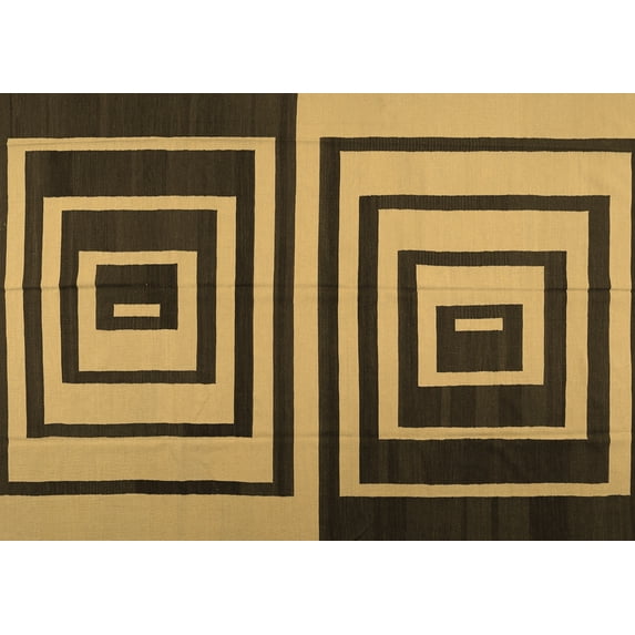 Ahgly Company Indoor Rectangle Abstract Brown Contemporary Area Rugs, 4' x 6'