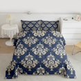 thumbnail image 2 of Manfei Western Damask Print Bedding Comforter Set for Adult, Vintage Flower Floral Twin Comforter Sets, Bohemian Mandala Reversible Bedding Set, Ultra Soft Home Decor, 2pcs, 2 of 8