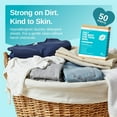 thumbnail image 2 of Laundry Detergent Sheets - Unscented, Hypoallergenic, Plant-Based Travel Laundry Sheets with Coconut & Soapberry Extract, Colors & Whites, 50 Sheets, 2 of 5