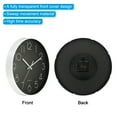 thumbnail image 4 of 12" Wall Clock Battery Operated Silent Non Ticking Round Clocks Decor, Black, White, 4 of 6