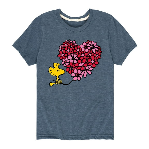 Peanuts - Woodstock Floral Heart - Toddler And Youth Short Sleeve Graphic T-Shirt