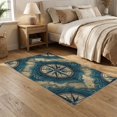 thumbnail image 2 of ODIKA Map Ocean Wave Vintage Maritime Distressed Border Compass Nautical Refined Non-Slip Low Profile for Guest Room, Lounge, Apartment, 2 of 7