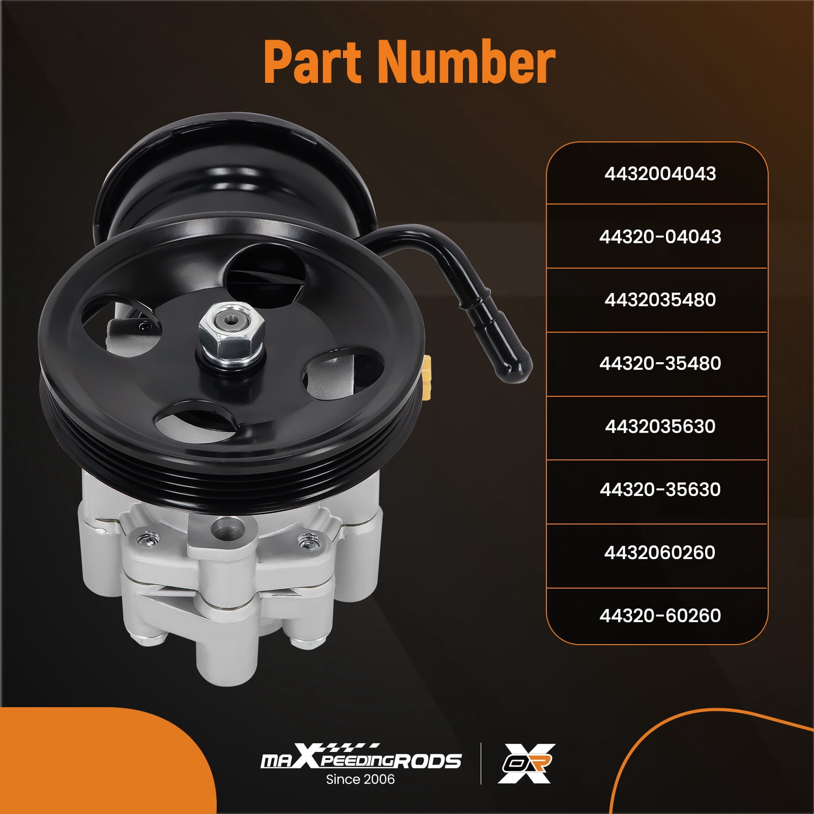 maXpeedingrods Power Steering Pump with Pulley & Reservoir for 1996-2001 Toyota 4Runner Tacoma 2.4L 2.7L, Replace# 21-5228, 4432035630, 4432060260, 4432035480, 4432004043