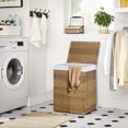thumbnail image 2 of Paylesshere Laundry Basket Handwoven Laundry Hamper 90L/110L Foldable Rattan Laundry Hamper With Lid,2 Removable Liner Bags & 6 Laundry Bags,Clothes Hamper Bathroom Laundry Basket,Natural, 2 of 8