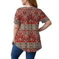 thumbnail image 5 of asddcavvf Blouse pour Femmes Hauts Grande Taille Manches Courtes Plis Chemises Imprimé Floral, 5 of 5