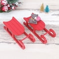 thumbnail image 3 of 4 Pcs Christmas Sleigh Decoration Ornaments Miniature Scene Props Tree (red) 4pcs Decors Vintage Sled Vacation, 3 of 6