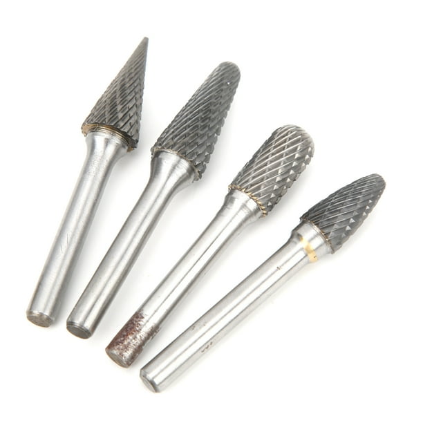 Oubit For Dremel Bit Sets 4Pcs Rotary File 6mm Tungsten Steel Grinding Head For Dremel Drill Bits Best in its Class