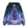 thumbnail image 2 of LOVZFMLL Hoodies for Girls Christmas Print Casual Loose Hooded Sweatshirt Long Sleeve Round Neck Pocket Pullover Tops Little Girls Spring Fall Clothes 5-6 Years, 2 of 3