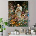 thumbnail image 4 of Jesus Holding Lamb Canvas Wall Art, Colorful Flower Religious Print, Multi Space Decor, 4 of 8