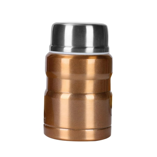 Frascos para Comida Fría Y Caliente, Contenedor con Cuchara, Contenedor de Comida, Frascos Térmicos, Tarro de Comida para Cena, Sopa, Barbacoa, Campin Oro