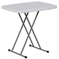 ZENY 30" Height Adjustable Folding Table, Portable Dinner Table TV Tray, White