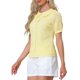 thumbnail image 4 of Blusa de botones con cuello Peter Pan y volantes de la edición INSPIRE CHIC para mujer en cuadros amarillos, 4 of 6