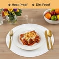 thumbnail image 4 of White Round 13 Inch Placemats Set of 2, Modern Minimalist Pure Soild Color HeatResistant Non Slip Place Mats for Dining Table, Wipeable Braided Kitchen Table Mats for Housewarming, 4 of 9