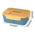 thumbnail image 2 of YIMWNYI Vintage Bento Box 1400ml with Dividers, Microwave & Dishwasher Safe Lunch Container, Leakproof Food Storage Box with Adjustable Compartments & Snap Lock Lid, 2 of 9