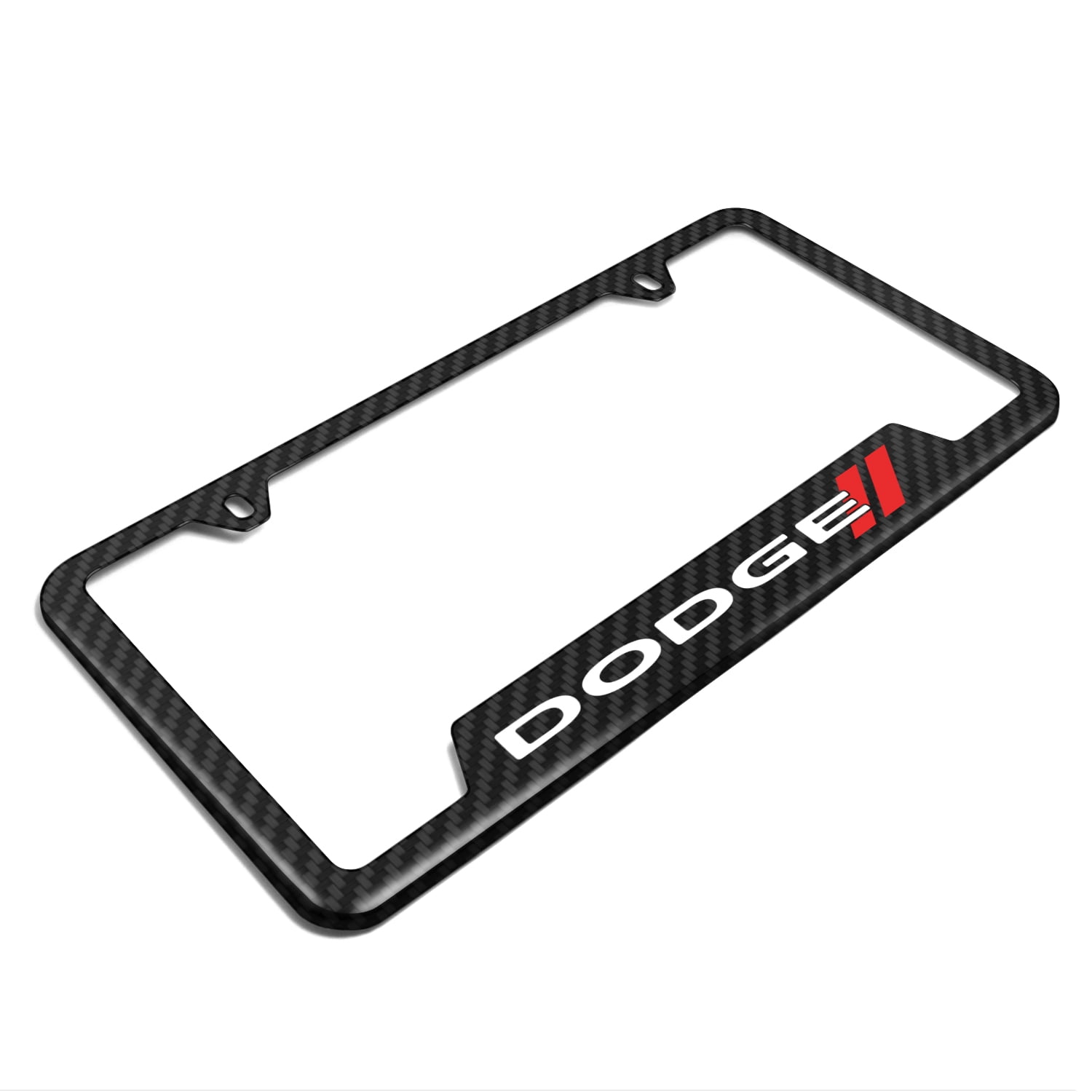 iPick Image for Dodge Black Carbon Fiber Texture ABS Plastic 50 States License Plate Frame, Official Licensed