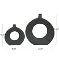 thumbnail image 3 of CosmoLiving by Cosmopolitan 15", 10"H Round Donut Shaped Black Ceramic Vase, Set of 2, 3 of 7