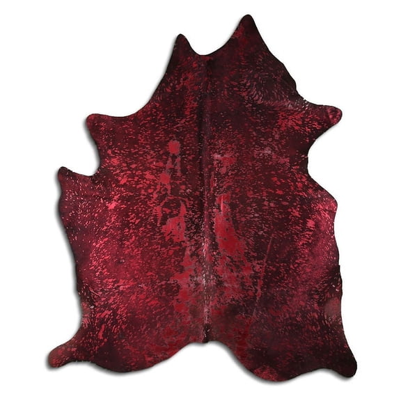 Marvel cowhide rugs for sale BURGUNDY METALLIC ON BLACK rug