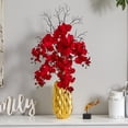 thumbnail image 2 of Nearly Natural Red Phalaenopsis Orchid Artificial Arrangement in Gold Vase, 2 of 3
