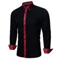 thumbnail image 4 of Camisa de vestir Barry.Wang negra para hombre, manga larga, de negocios, 4 of 6