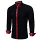 thumbnail image 4 of Camisa de vestir Barry.Wang negra para hombre, manga larga, de negocios, 4 of 6