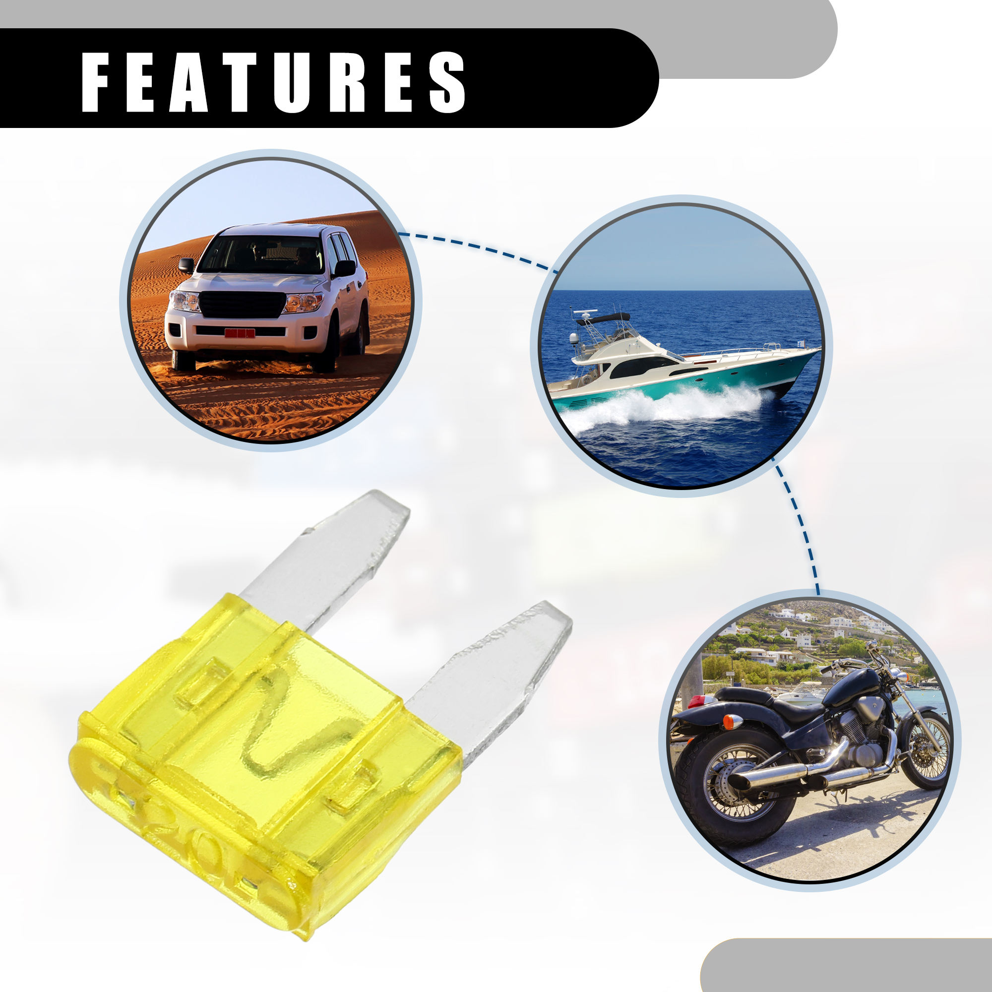 Conext Link 30A ATM Mini Blade Fuses – 25pc For Car Audio, Truck, Motorcycle, SUV