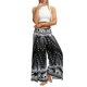 thumbnail image 2 of VISgogo Pantalones de pierna ancha de verano para mujer, pantalones sueltos sueltos de tiro medio con estampado bohemio con divisiones para yoga, playa, vacaciones VISgogo  moda, 2 of 8