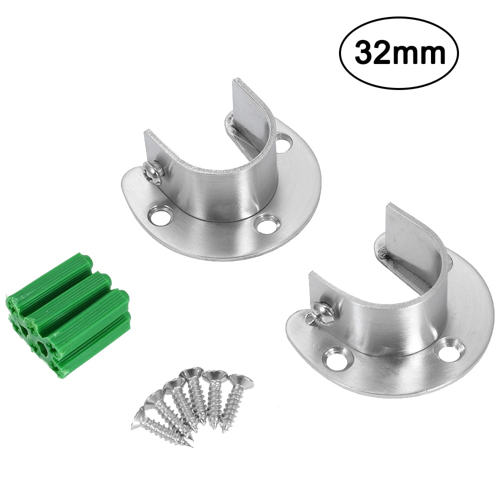 2pcs Closet Pole Sockets Set of 2pcs Ushape Rod Socket Flange Set