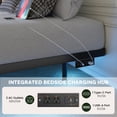 thumbnail image 4 of Einfach Full Size Floating Bed Frame with Smart LED Light and Built-in Charging Station, Metal Platform Bed with Heavy Duty Slat, Noise-Free, Black, 4 of 11