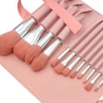 thumbnail image 1 of Juego de brochas de maquillaje HUOGUO, mango de madera rosa claro, 12 unidades, 1 of 4
