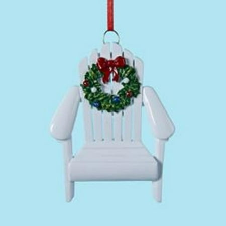 club pack of 12 white adirondack chair with wreath adirondack chair christmas ornaments