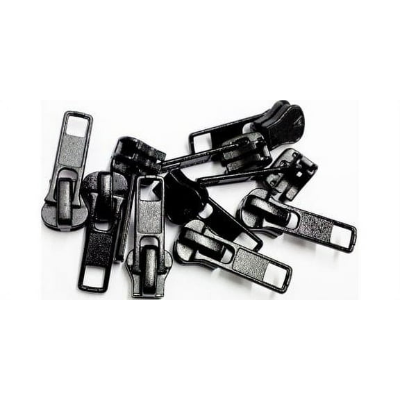 YKK Zipper Slider Replacement Kit- Universal #5 Vislon Sliders - Color Black (10 Sliders/Pack) Fits 5V & 5VS Sliders