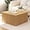 Natural, variant on Fluted Square Coffee Table with Storage-Large Wood Center Table with Solid Wood Veneer Top, Mid Century Modern Low Coffee Table for Living Room, Natural