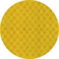 thumbnail image 1 of Ahgly Company Machine Washable Indoor Round Checkered Yellow Modern Area Rugs, 6' Round, 1 of 4