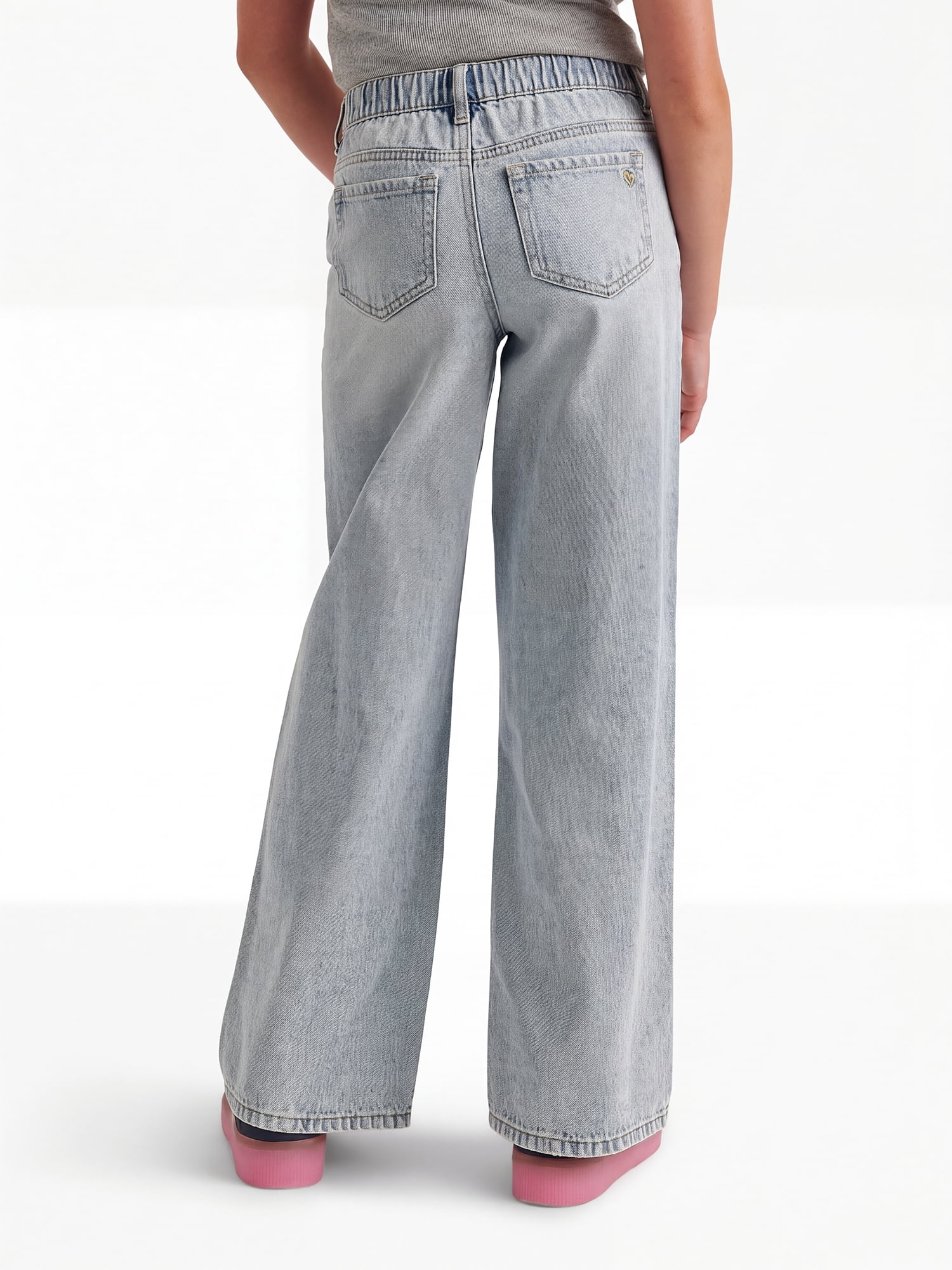 Justice Girls Wide Leg w/ Rhinestones at Waist Jeans, Sizes 6-18, Slim & Plus