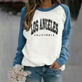 thumbnail image 2 of Casual Contraste Couleur Manches Longues Graphique T-Shirt Col Rond Sweat-Shirt Femmes Pulls, 2 of 4