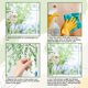 thumbnail image 4 of Calcomanías de vinilo estático reutilizables no adhesivas para ventanas, 15 x 46 pulgadas, con diseño de enredadera verde, plantas grandes, botánicas, colgantes, pájaros, para vidrio., 4 of 9