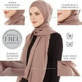 thumbnail image 2 of Bufanda de gasa beige nude, bufanda ligera para mujer, bufandas para mujer, bufandas para mujer, bufanda, chal, talla M, 180 cm x 70 cm Marrón Gris, 2 of 5