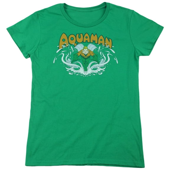 DC Comics Aquaman Splash S/S Women's T-Shirt Kelly Green