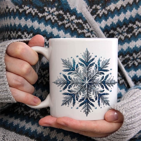 Blue Snowflake Coffee Mug – Winter CH1Ristmas mug