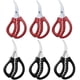 thumbnail image 1 of Paquete de 6 tijeras para mariscos, pescado, cangrejo, langosta, camarones, cangrejos, cangrejos, tijeras multifuncionales de acero inoxidable, tijeras para mariscos (negro, rojo), 1 of 7