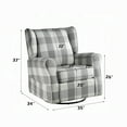 thumbnail image 3 of Gray Fabric Swivel Glider Chair - 35" Wide, Pocket Coil Seat, Metal Legs for Living Room. Removable Cover. Comfortable & Stylish., 3 of 6