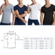 thumbnail image 2 of Camiseta de manga corta de secado rápido de verano para hombre Top informal de color sólido con cuello en V (gris 3XL), 2 of 8