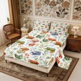thumbnail image 2 of Manfei Flowers Books Queen Sheets 4 Pieces,Watercolor Botanical Queen Sheet Sets,1 Flat Sheet,1 Fitted Sheet and 2 Pillowcases, 2 of 6