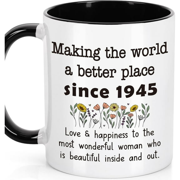 65th Birthday Gift For Women, 65 Year Old Birthday Mug For Her, Vintage 1961 Ceramic Coffee Mug, Back In 1961 65th Anniversary Milestone Party Decoration For Retired Woman Grandma Coworker
