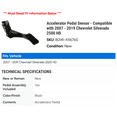 thumbnail image 2 of Accelerator Pedal Sensor - Compatible with 2007 - 2019 Chevy Silverado 2500 HD 2008 2009 2010 2011 2012 2013 2014 2015 2016 2017 2018, 2 of 2