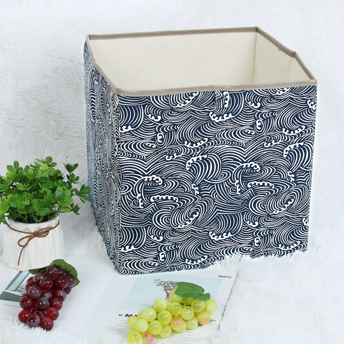 Storage Bin Cube Fabric Basket Organizer Box for Closet Floral 13 Inch