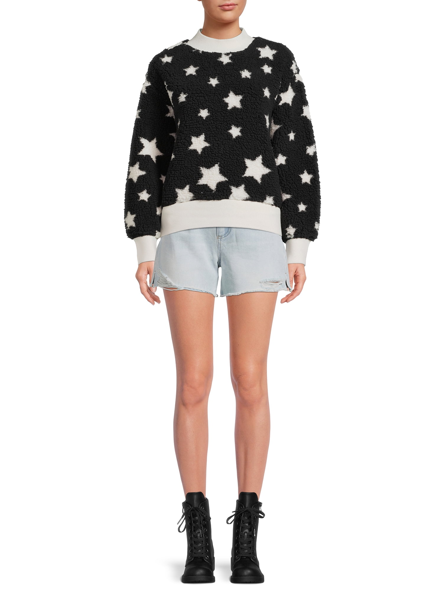 No Boundaries Juniors' High Rise Denim Shorts