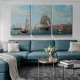 thumbnail image 2 of Rosework Framed Canvas Wall Art, 12x16 Inch, 3 Panel Big Sail Boat on Ocean Landscape, Made In USA, 2 of 6