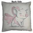 thumbnail image 2 of PKQWTM Cute Piggy With A Bow Cartoon Reversible Mermaid Cushion Cover Home Decor Sequin Pillow Case Size 20x20 inches, 2 of 2